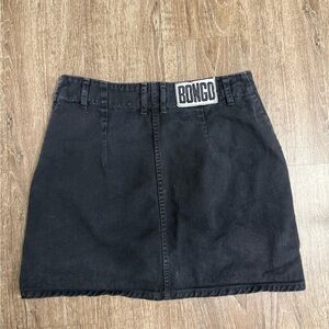 Vintage Bongo Black Denim Mini Skirt USA Size 11 Y2K 90s High Rise Cotton
